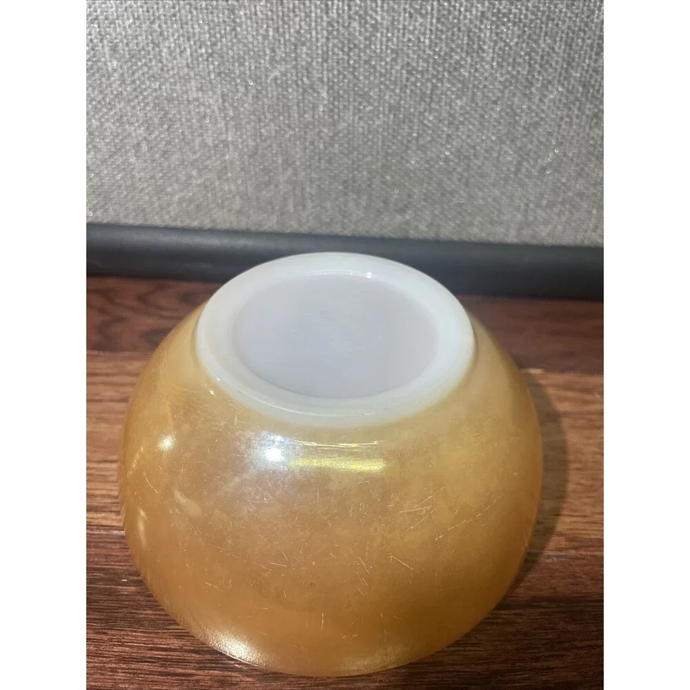 Vintage Fire King Anchor Hocking Peach Luster Cup and 5 Inch Bowl